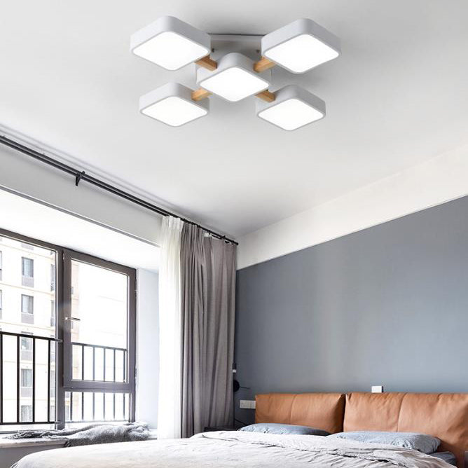 Modern Acrylic Small Cube Combination LED Flush Mount Light Cuvalon