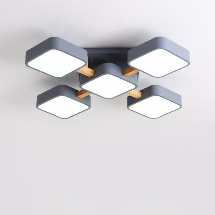 Modern Acrylic Small Cube Combination LED Flush Mount Light Cuvalon