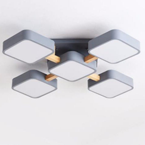 Modern Acrylic Small Cube Combination LED Flush Mount Light Cuvalon