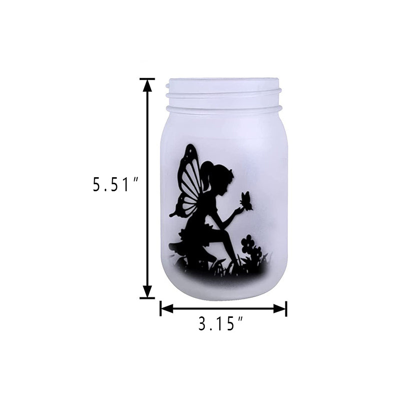 Solar Creative Fairy Frosted Glass Jar LED Outdoor Light Cuvalon