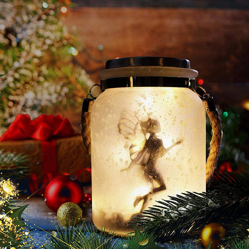 Solar Creative Fairy Frosted Glass Jar LED Outdoor Light Cuvalon