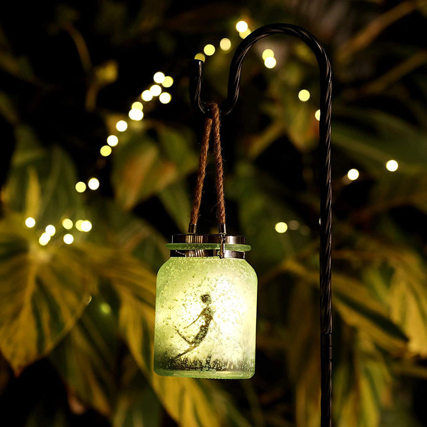 Solar Creative Fairy Frosted Glass Jar LED Outdoor Light Cuvalon