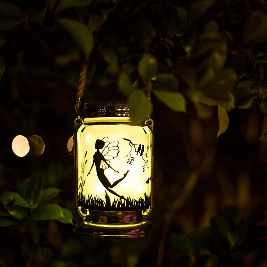 Solar Creative Fairy Frosted Glass Jar LED Outdoor Light Cuvalon