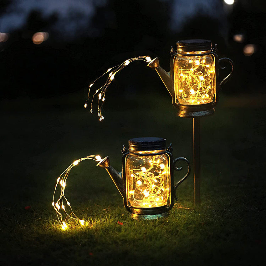 Solar Creative Fairy Frosted Glass Jar LED Outdoor Light Cuvalon