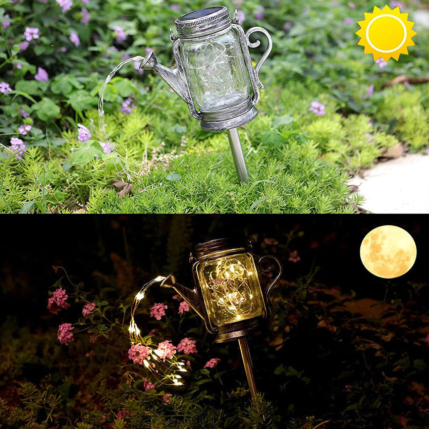 Solar Creative Fairy Frosted Glass Jar LED Outdoor Light Cuvalon