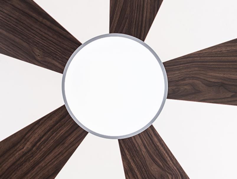 Simple Colorful Round Fan Leaf Kids Downrods Ceiling Fan Light Cuvalon