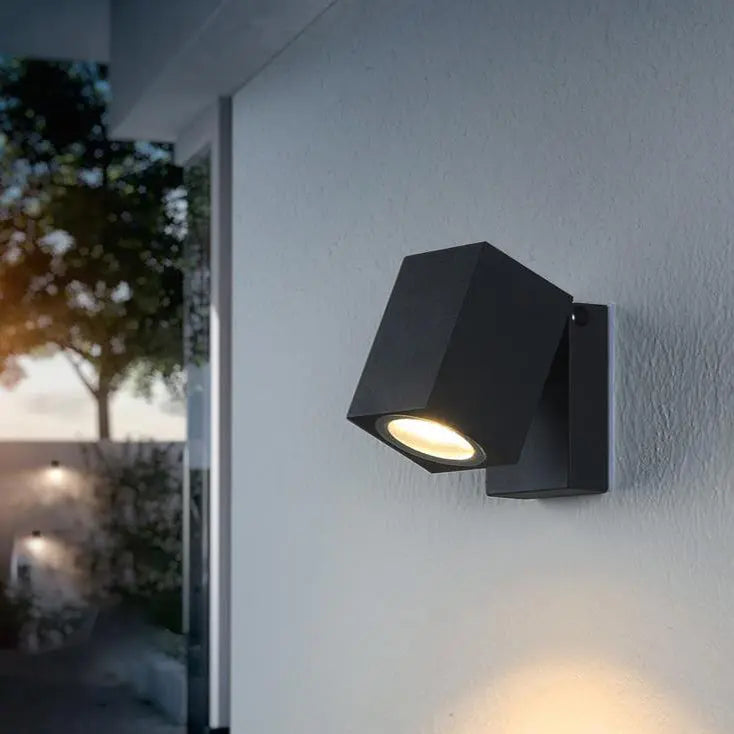 Modern Outdoor Waterproof Square Spotlight Adjustable Angle LED Garden Wall Sconce Lamp Cuvalon