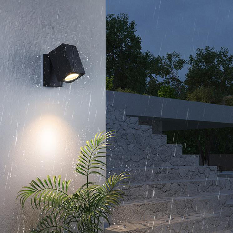 Modern Outdoor Waterproof Square Spotlight Adjustable Angle LED Garden Wall Sconce Lamp Cuvalon