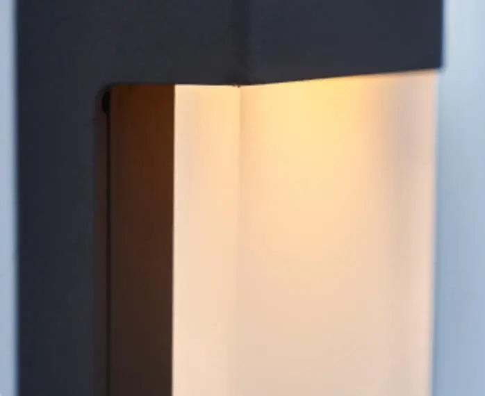 Solar Square Frosted Glass Waterproof Outdoor LED Wall Sconce Lamp Cuvalon