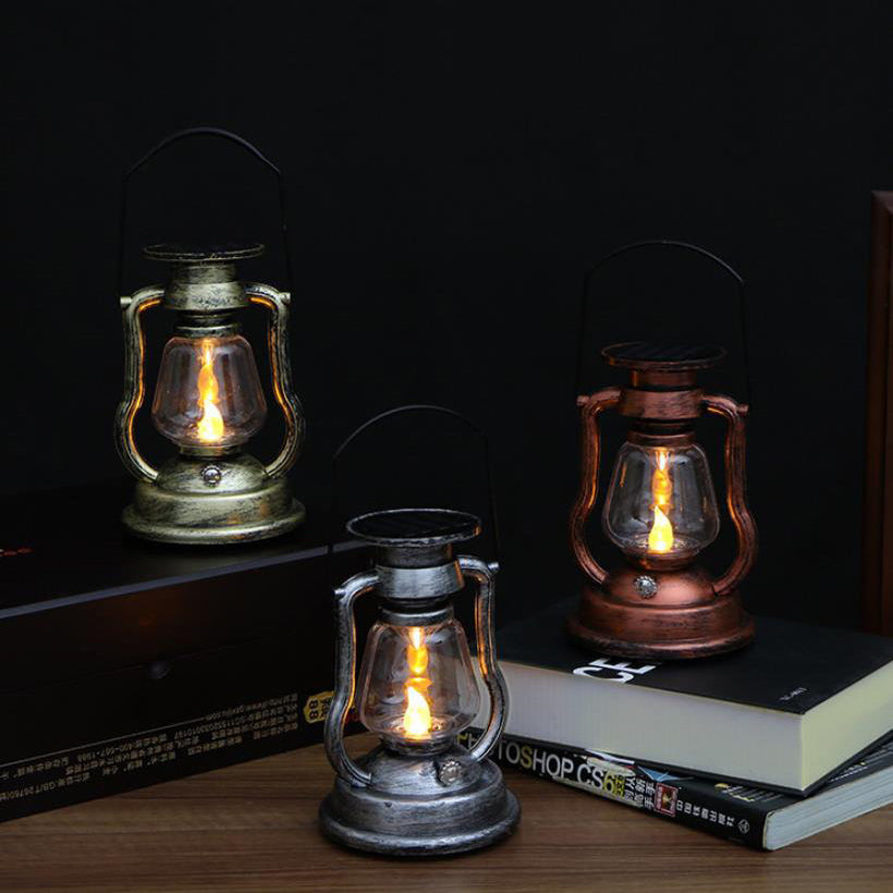 Solar Retro Kerosene Lamp Horse Lamp LED Outdoor Garden Patio Decoration Portable Flame Candle Light Cuvalon