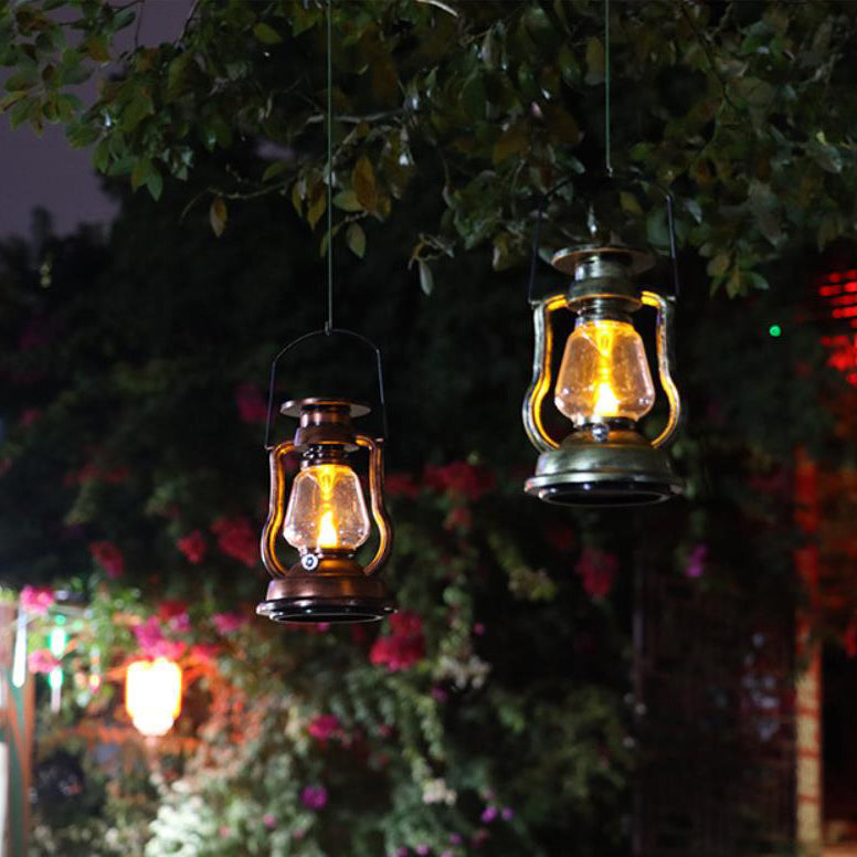 Solar Retro Kerosene Lamp Horse Lamp LED Outdoor Garden Patio Decoration Portable Flame Candle Light Cuvalon