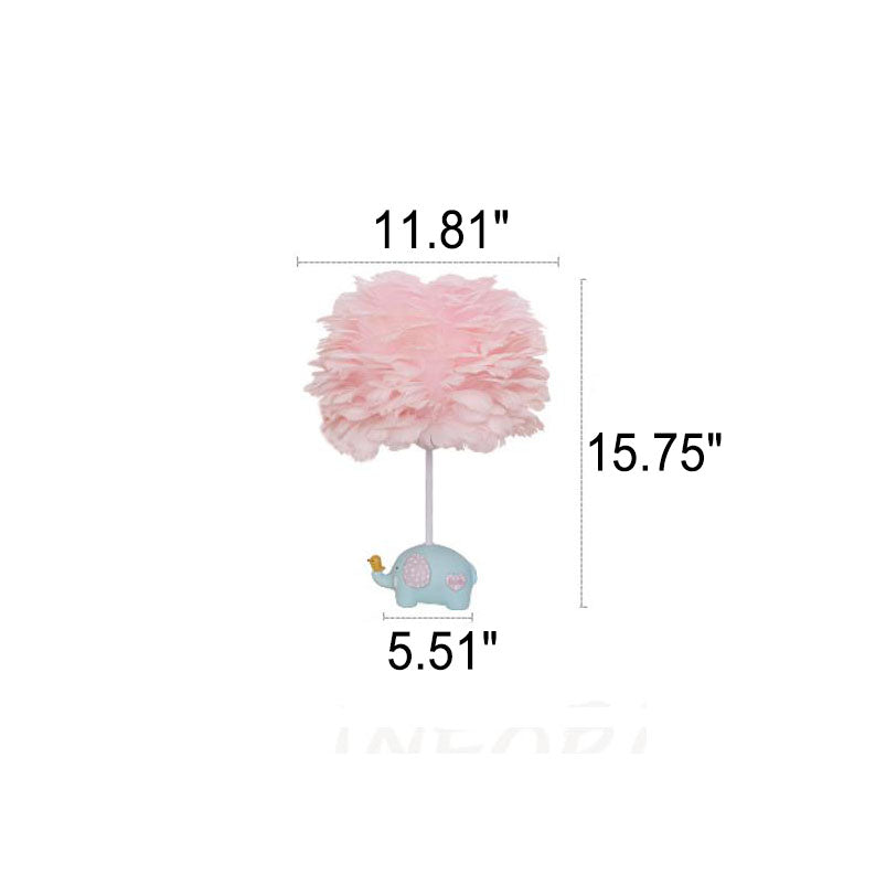 Modern Creative Unicorn Feather Children 1-Light Table Lamp Cuvalon