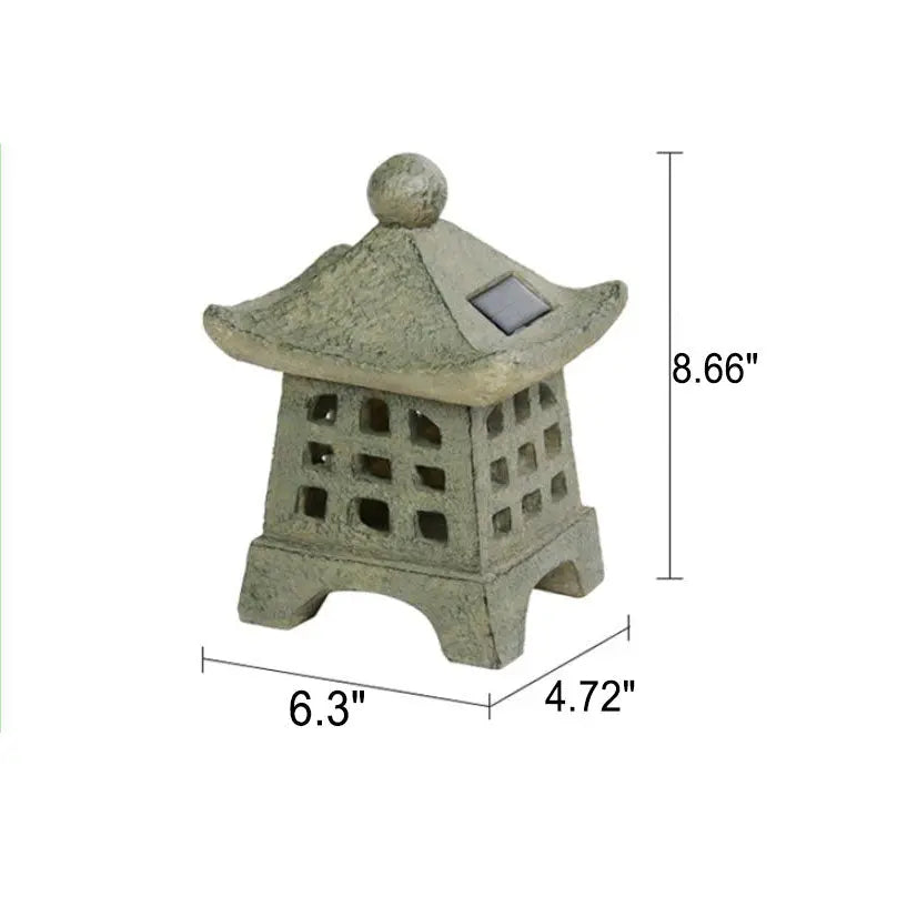 Solar House Pagoda Resin Outdoor Lawn Decorative Landscape Light Cuvalon