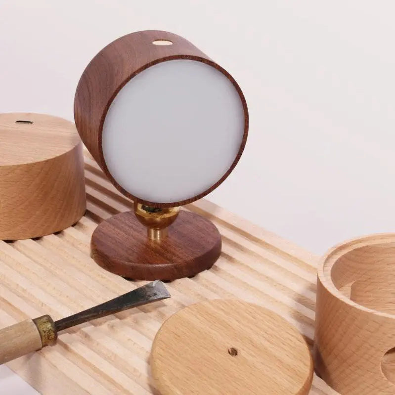 Simple Wooden USB Rechargeable Touch Magnetic LED Night Light Wall Sconce Lamp Cuvalon