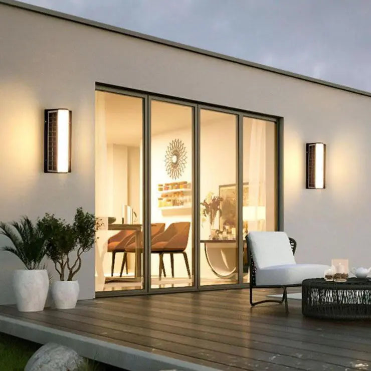 Modern Long Acrylic Solar LED Waterproof Outdoor Garden Wall Light Cuvalon