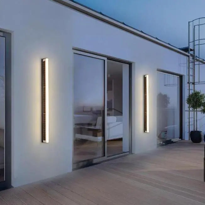 Modern Long Acrylic Solar LED Waterproof Outdoor Garden Wall Light Cuvalon