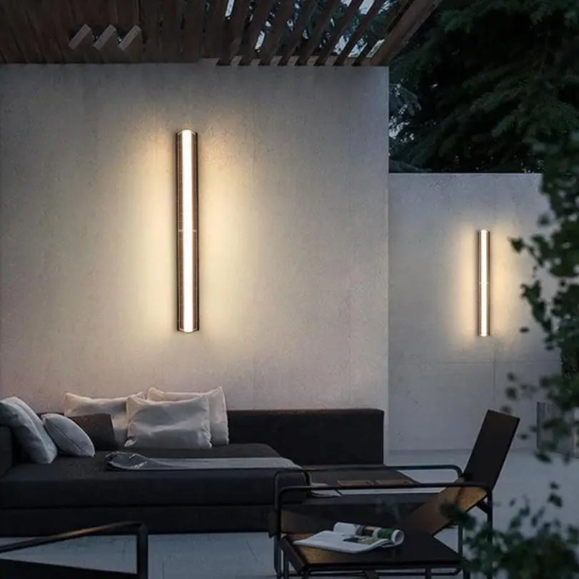 Modern Long Acrylic Solar LED Waterproof Outdoor Garden Wall Light Cuvalon