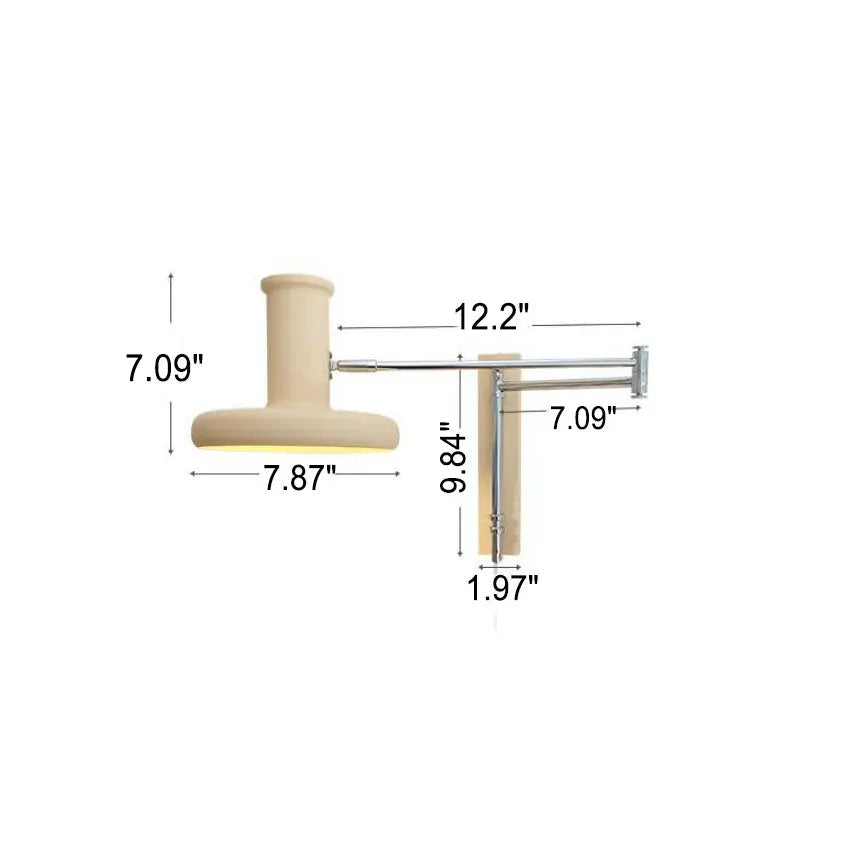 Nordic Minimalist  Beige Swing Arm 1-Light Wall Sconce Lamp Cuvalon