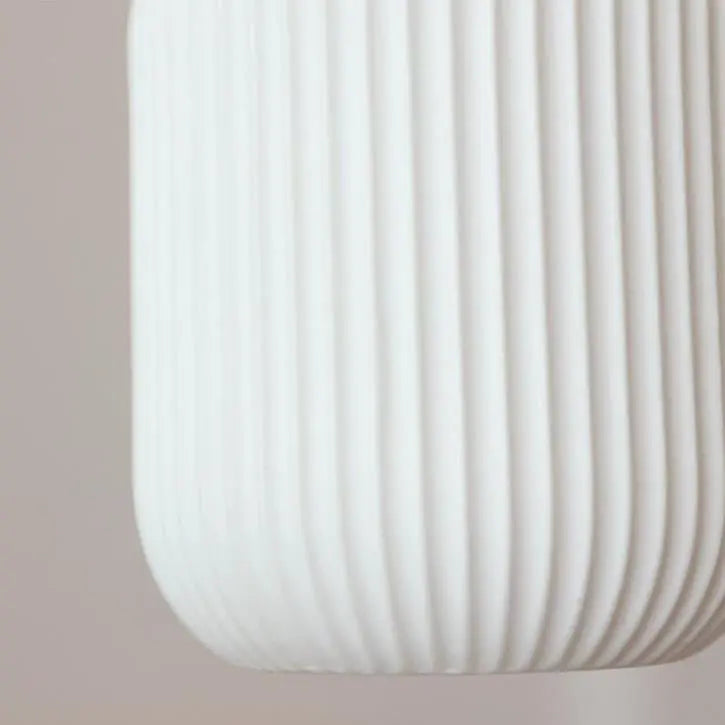 Japanese Vintage Pleated Ceramic Round Dome Wood 1-Light Pendant Light Cuvalon