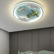 Modern Cartoon Resin Airplane Pegasus Acrylic Shade LED Kids Flush Mount Ceiling Light Cuvalon