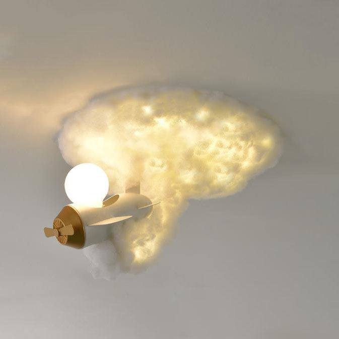 Modern Creative Spray Airplane Cotton 1/3/5-Light Kids Flush Mount Ceiling Light Cuvalon