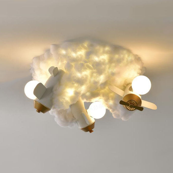 Modern Creative Spray Airplane Cotton 1/3/5-Light Kids Flush Mount Ceiling Light Cuvalon