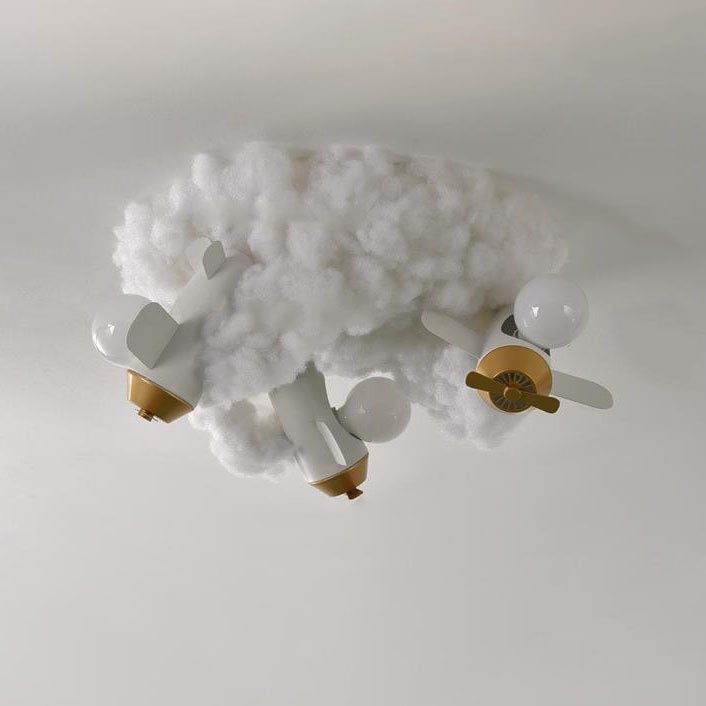 Modern Creative Spray Airplane Cotton 1/3/5-Light Kids Flush Mount Ceiling Light Cuvalon