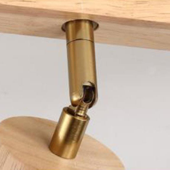 Japanese Minimalist Wooden Track Lighting LED 2/3/4/5 Light Semi-Flush Mount Ceiling Light Cuvalon