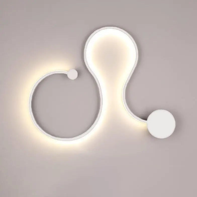 Modern Long Aluminum Snake Shaped 1-Light Curved LED Wall Sconce Lamp Cuvalon