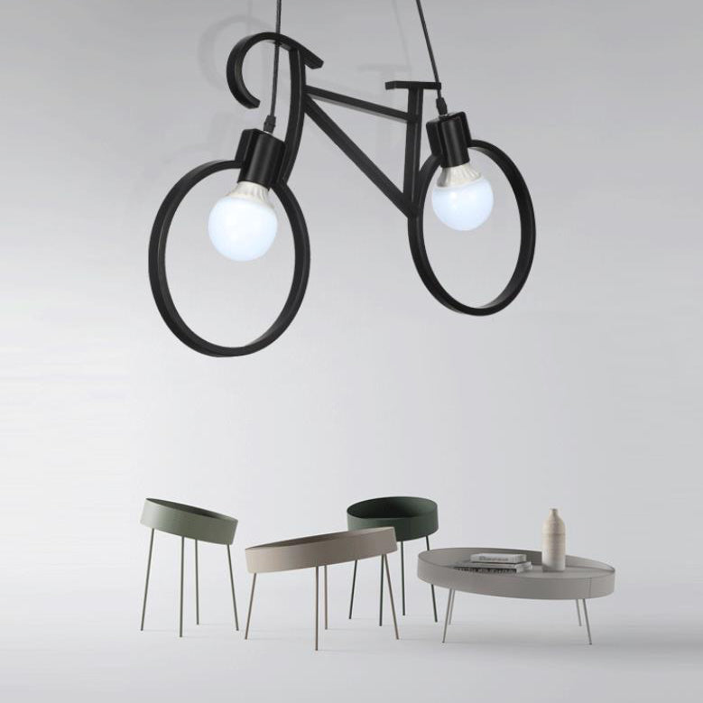 Modern Creative Bicycle Shape Iron 2-Light Kids Chandelier Cuvalon