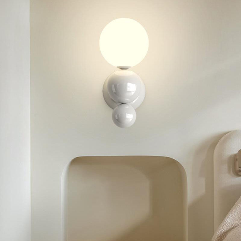 Modern Cream Style Children's Wrought Iron Sphere 1-Light Wall Sconce Lamp Cuvalon
