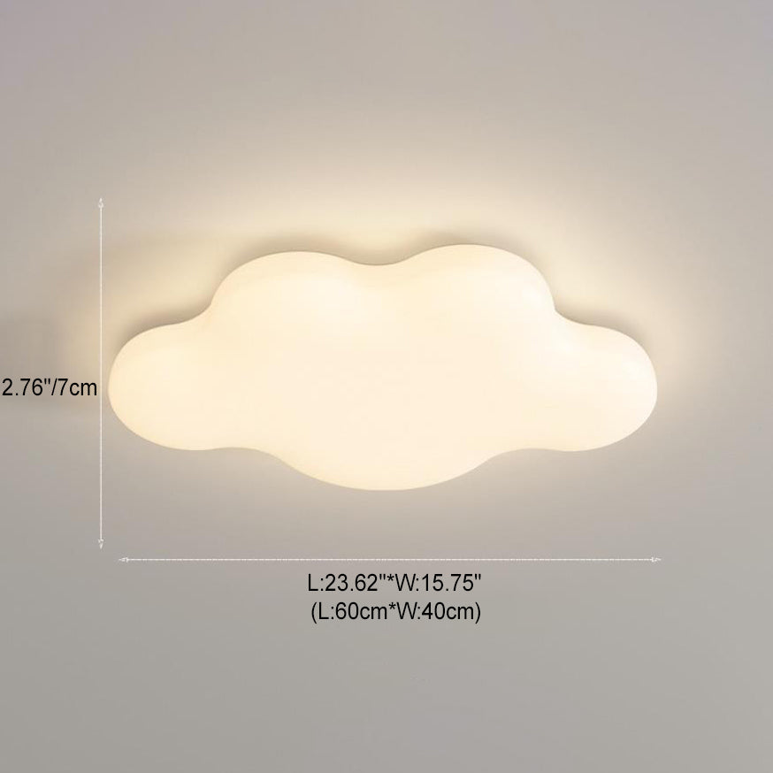 Modern White Cloudy Iron Acrylic LED Flush Mount Ceiling Light Cuvalon