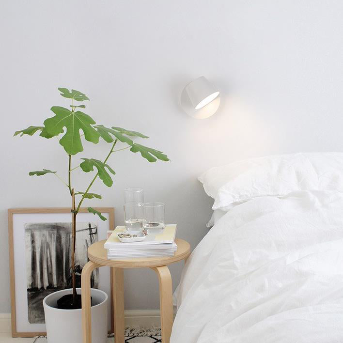 Contemporary Minimalist Dome Frosted Rotatable Aluminum LED Reading Wall Sconce Lamp For Bedroom Cuvalon