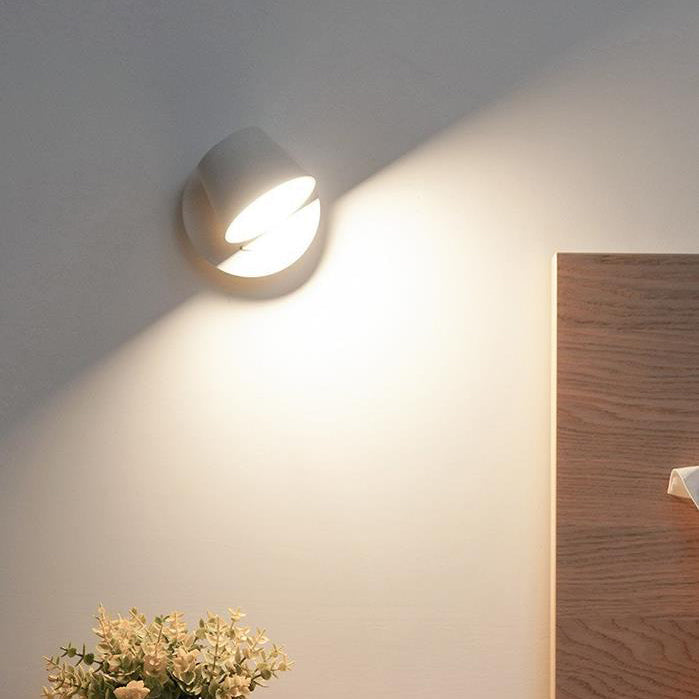 Contemporary Minimalist Dome Frosted Rotatable Aluminum LED Reading Wall Sconce Lamp For Bedroom Cuvalon