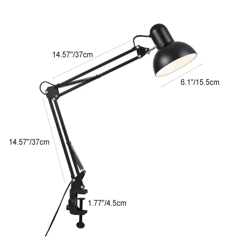 Modern Minimalist Retractable Long Arm Clip Iron ABS 1-Light Table Lamp For Bedroom Cuvalon