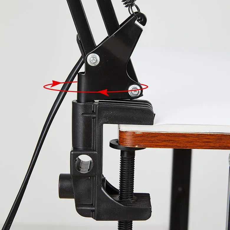 Modern Minimalist Retractable Long Arm Clip Iron ABS 1-Light Table Lamp For Bedroom Cuvalon