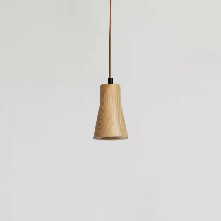 Simple Wooden Cylindrical 1-Light Small Pendant Light Cuvalon