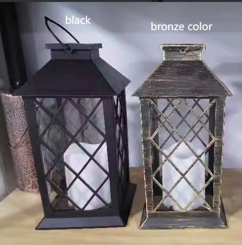 Traditional Vintage Solar Quadrangle Palace Light Iron Glass LED Outdoor Light For Garden Cuvalon