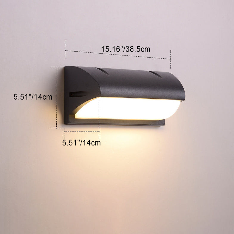 Modern Simple Geometry Outdoor Waterproof Sensor LED Wall Sconce Lamp Cuvalon