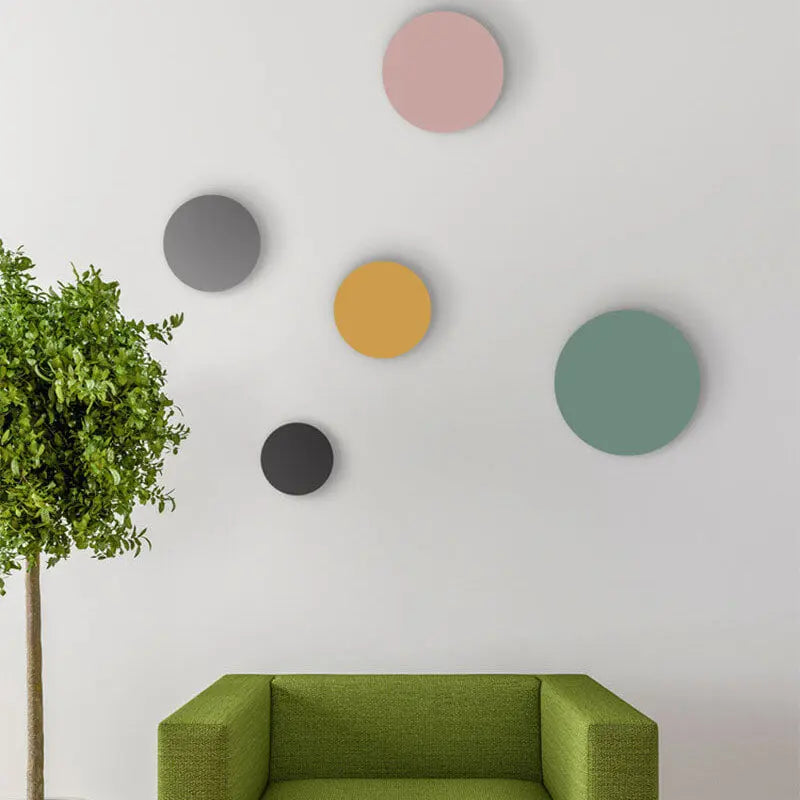 Modern Minimalist Colorful Round Iron LED Wall Sconce Lamp Cuvalon