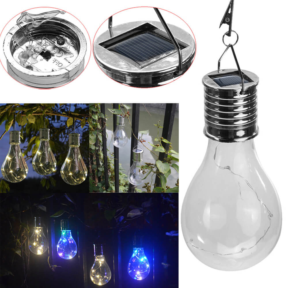 Creative Color Bulbs Plastic Solar LED Outdoor Hanging Light Cuvalon