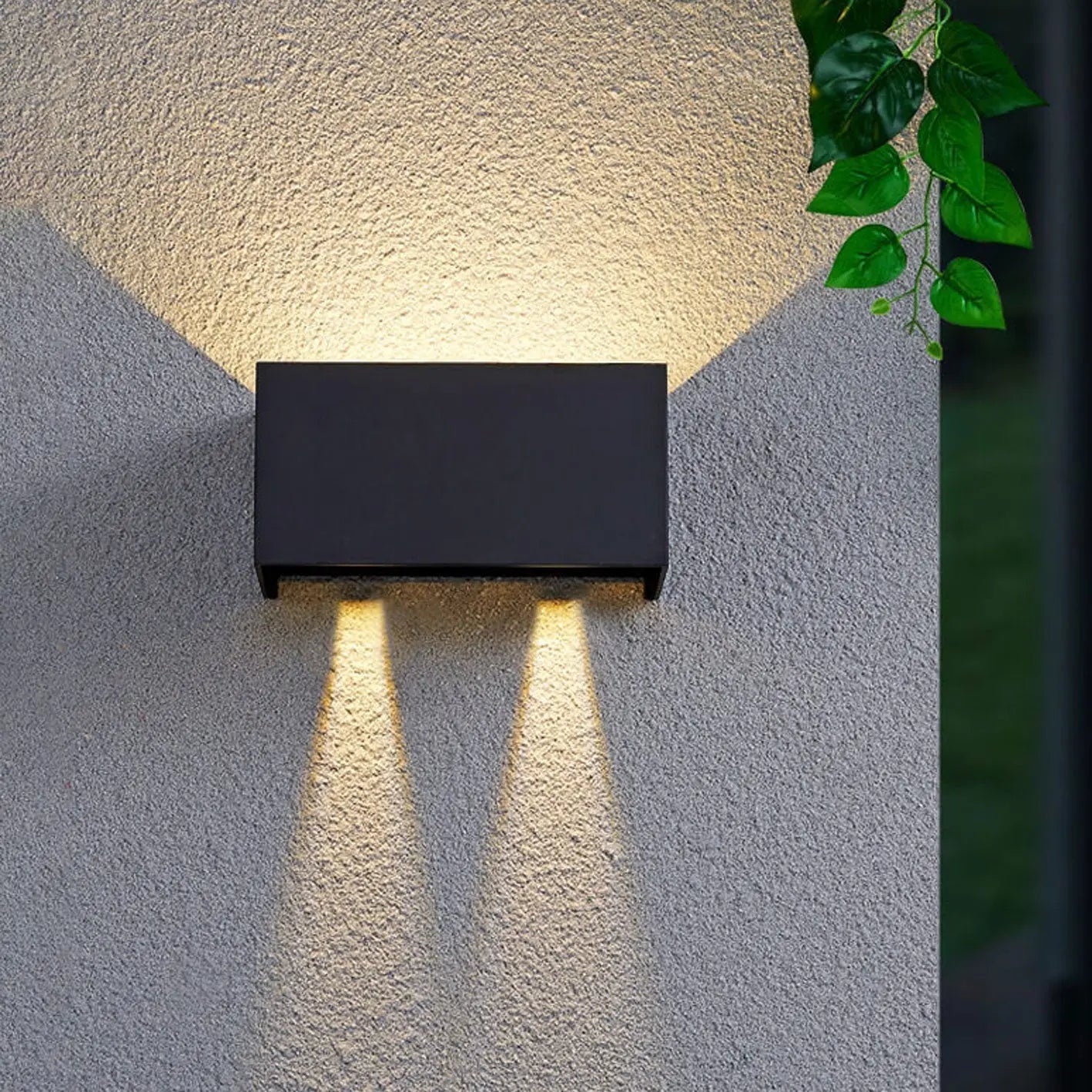 Modern Outdoor Waterproof Rectangular LED Up and Down Illuminated Outdoor Wall Sconce Lamp Cuvalon