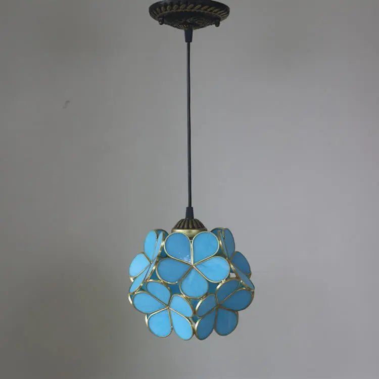 Vintage Stained Glass Petal 1-Light Pendant Light Cuvalon