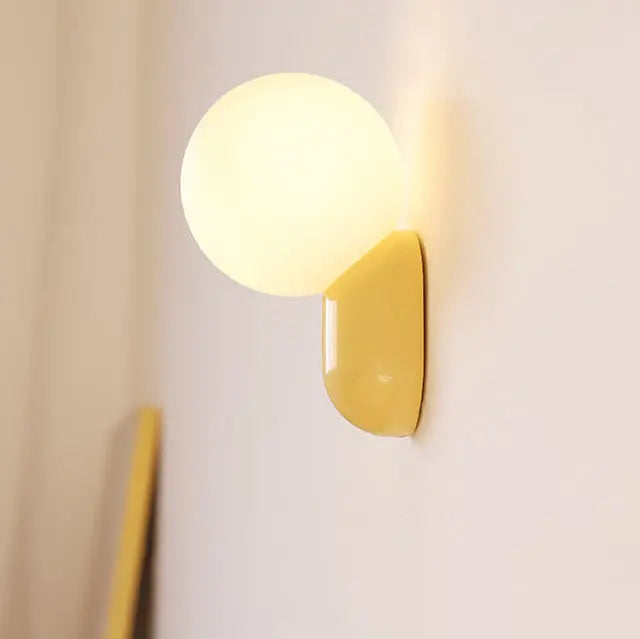 Macaron Cream Style Resin Glass Ball 1-Light Wall Sconce Lamp Cuvalon