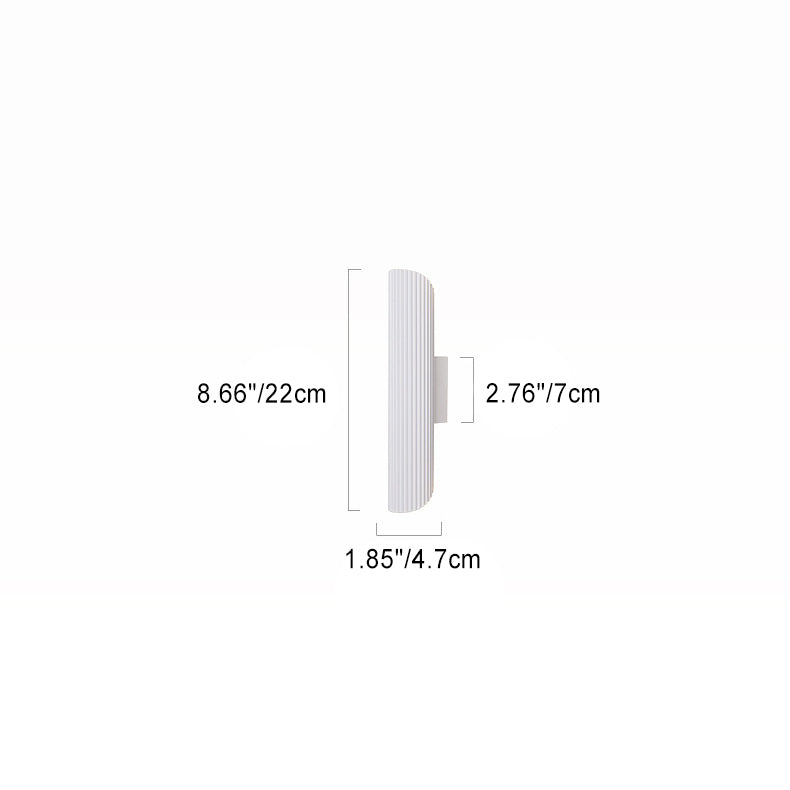 Modern Minimalist Cylinder Stripe Iron Aluminum LED Wall Sconce Lamp For Bedroom Cuvalon