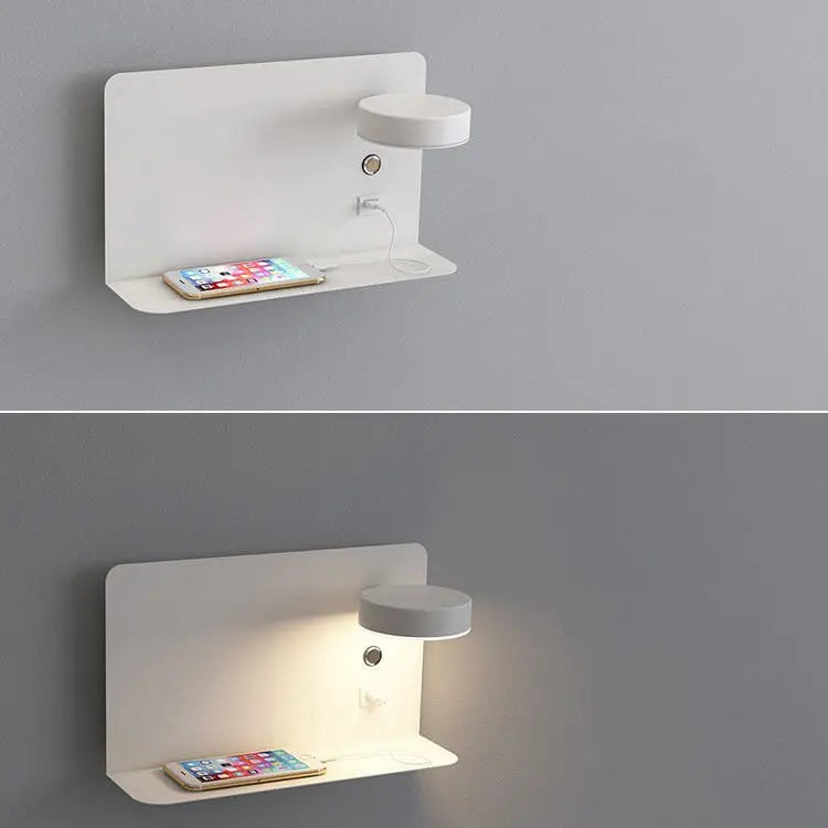 Modern Iron Square LED USB Rechargeable Wall Sconce Lamp Cuvalon