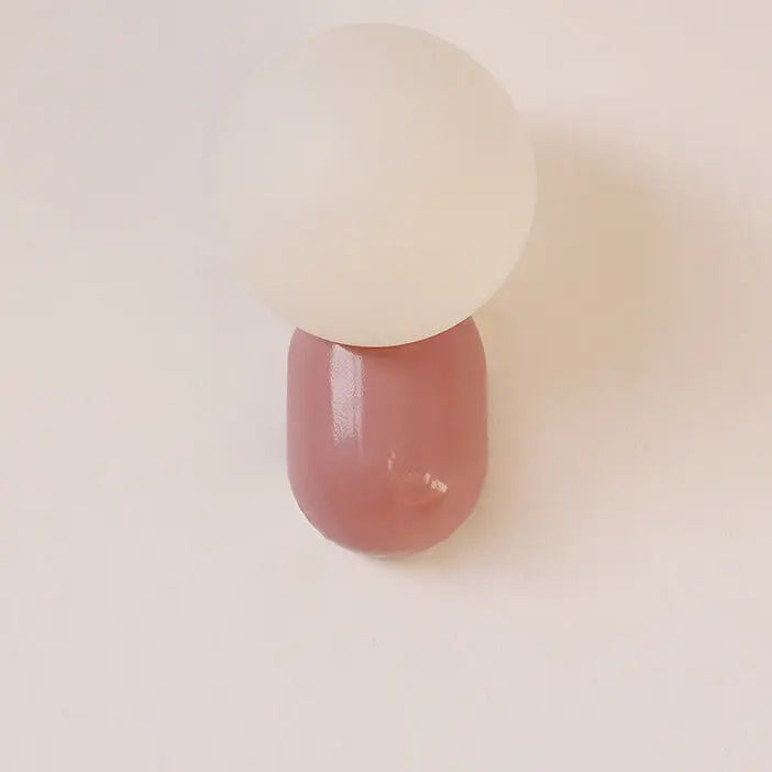 Macaron Cream Style Resin Glass Ball 1-Light Wall Sconce Lamp Cuvalon