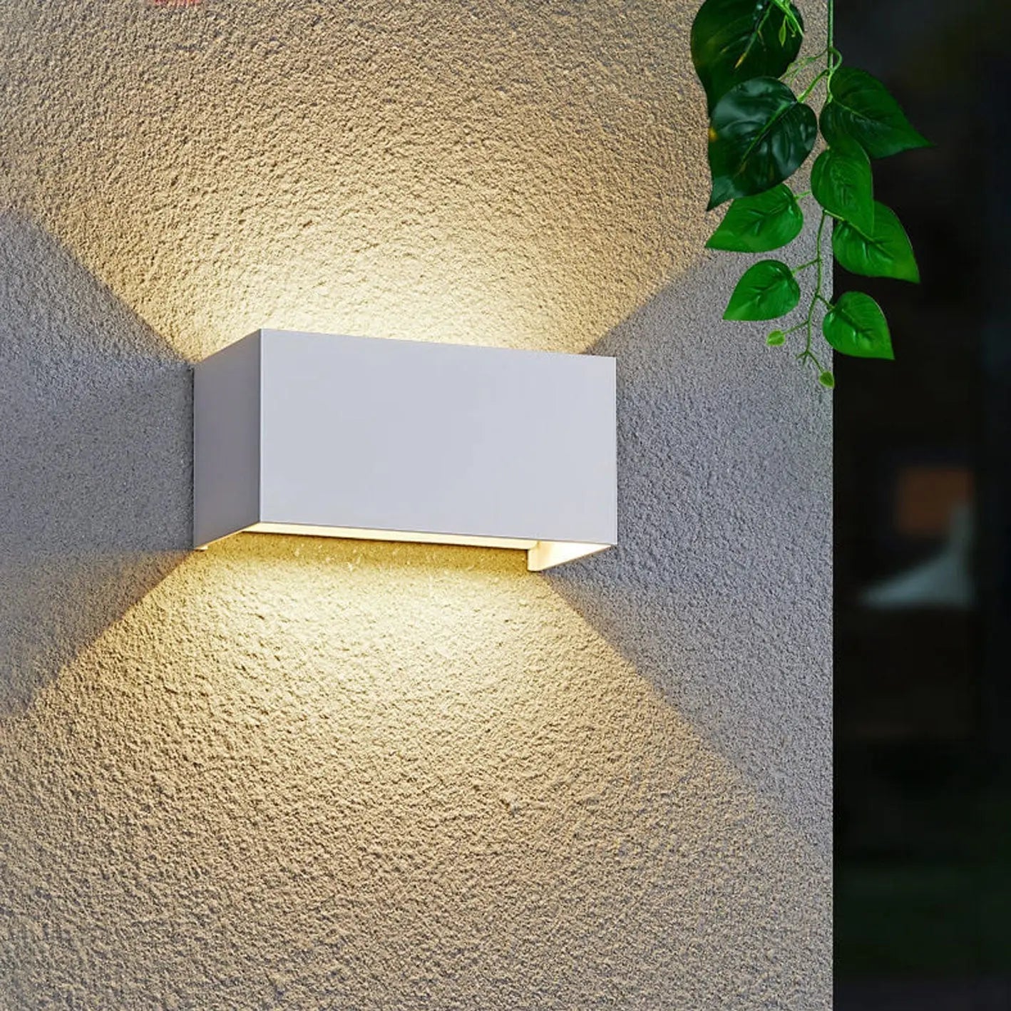 Modern Outdoor Waterproof Rectangular LED Up and Down Illuminated Outdoor Wall Sconce Lamp Cuvalon