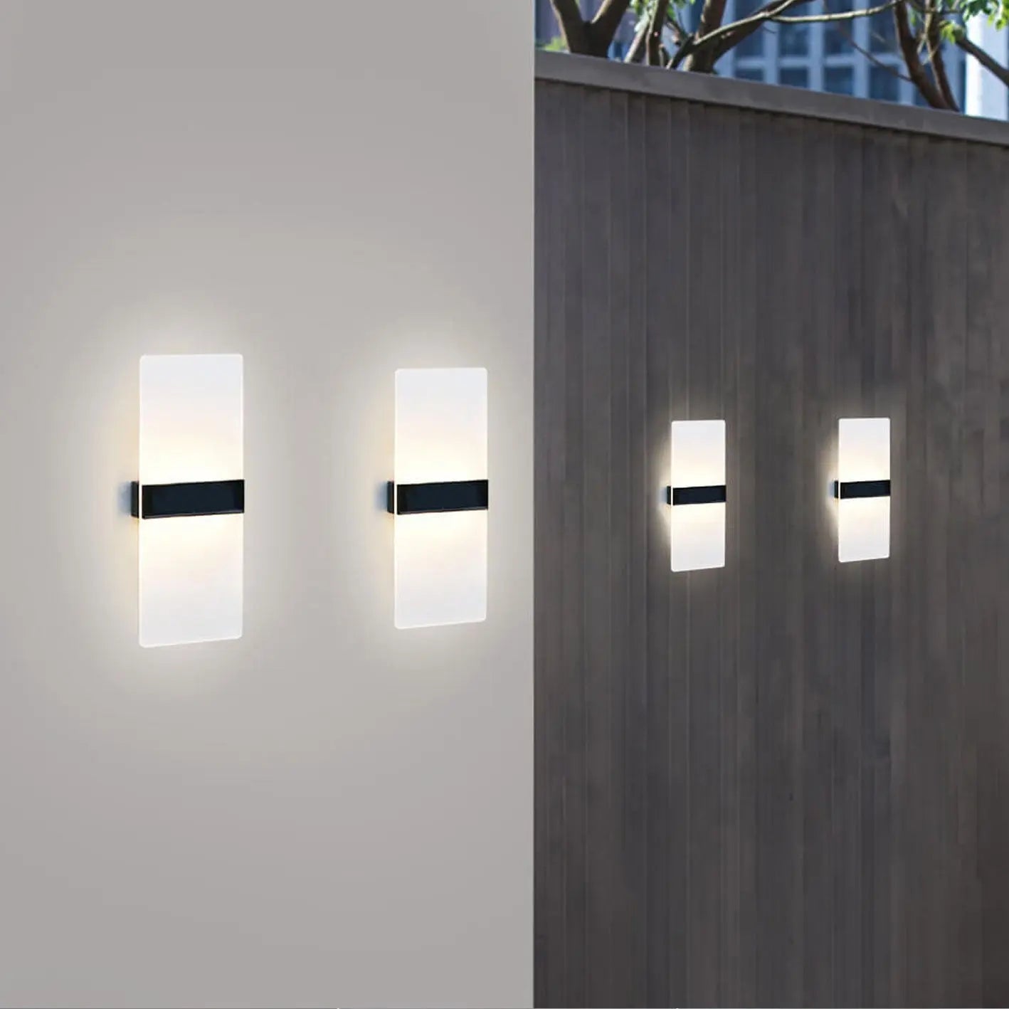 Courtyard Waterproof Acrylic LED Solar Wall Sconce Lamp Outdoor Light Cuvalon