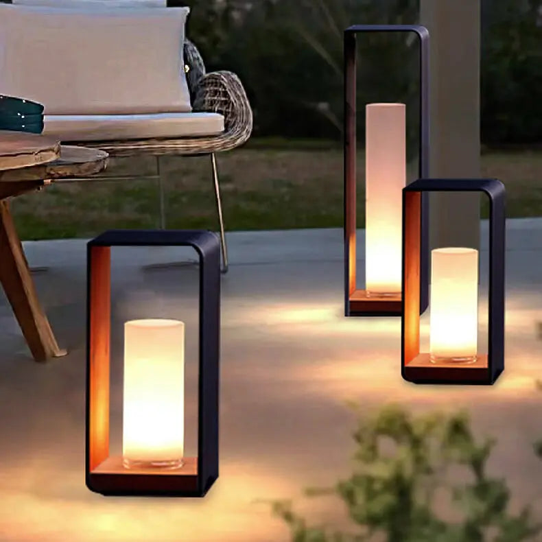 Modern Minimalist Square Frame Stainless Steel Acrylic LED Waterproof Lawn Landscape Light For Outdoor Patio Cuvalon